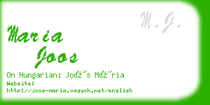 maria joos business card